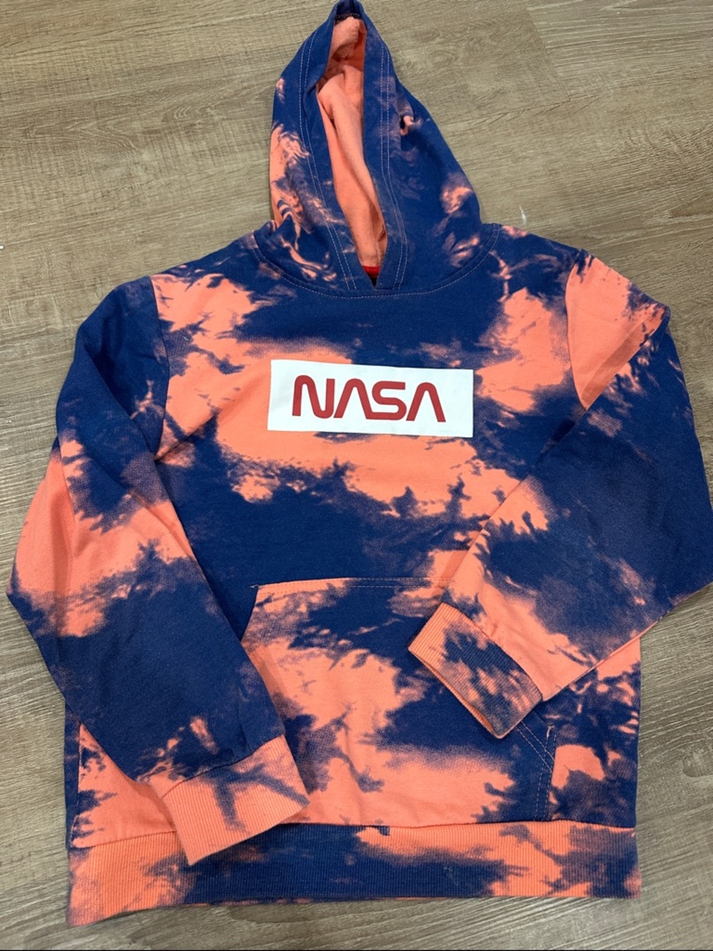 NASA Kids Tie-Dye Hoodie - Navy and Coral